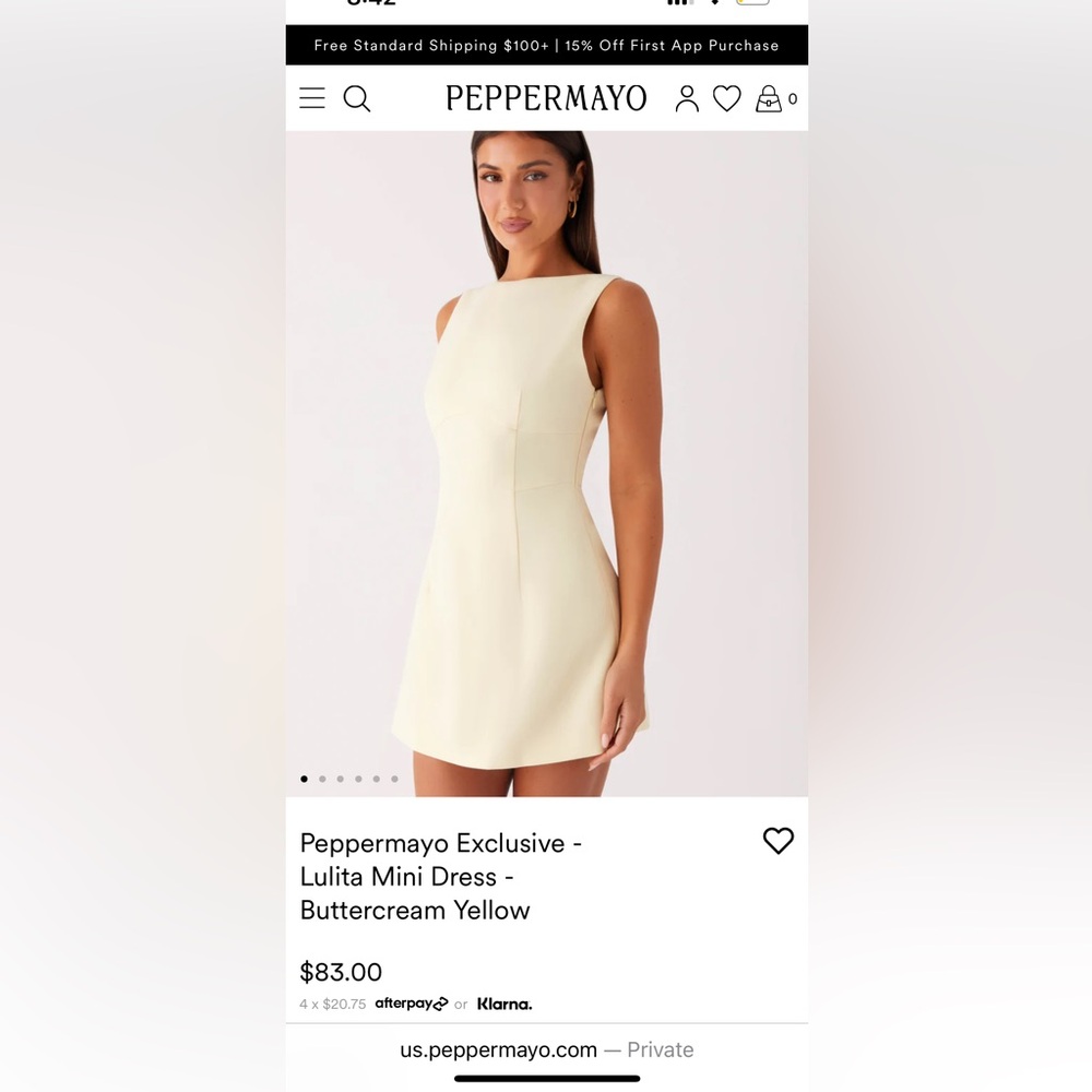 Peppermayo Cream Mini Dress